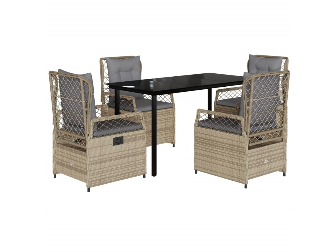 Maison Exclusive - Set Comedor De Jardín 5 Pzas Con Cojines Ratán Sintético Beige