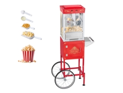 Máquina de palomitas con carrito Succebuy 800 W para 48 tazas Roja 6 8 personas