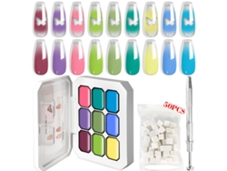 Juego de esmaltes de uñas con efecto degradado ahumado zh715-4