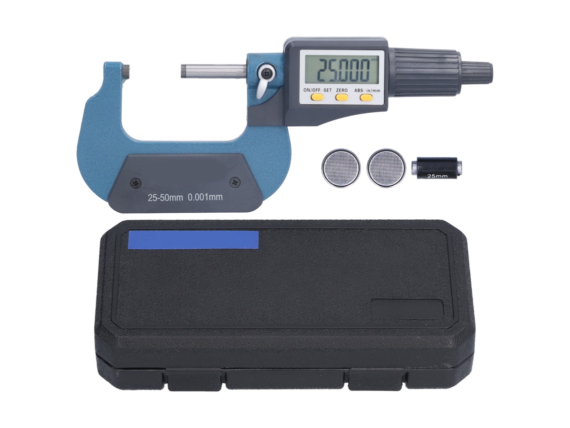 Micrómetro Digital Profesional De 0,001 Mm, Herramienta De Medición De Espesor De 25 A 50 Mm, Pantalla Lcd, Apagado Automático.