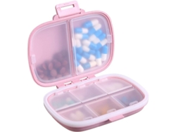 Organizador Diario De Pastillas - Estuche Portátil De Viaje, Compartimento Para Bolso, Rosa - Mantén Tus Medicamentos Organizados