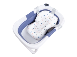 Bañera Plegable Para Bebé Con Orificio De Drenaje Y Almohada Antideslizante - Azul