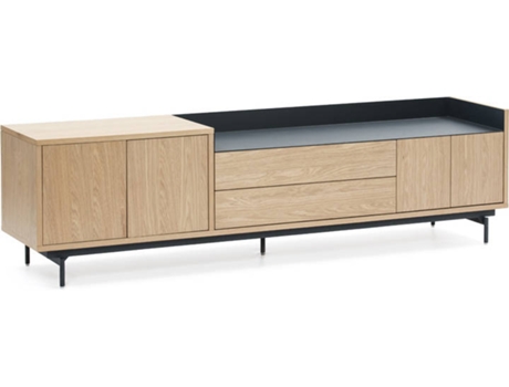 Mueble TV BAZAR MONDIALE Valley (Roble y Azul Oscuro - MDF - 180x40x50 cm)
