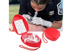 Aparato Respiratorio Mascarilla De Respiración Artificial Reutilizable Con Válvula Unidireccional, Rcp, Rojo CHRUI