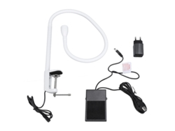 Lámpara LED UV 2026 de 5W para extensiones de pestañas con pedal, brazo flexible y pinzas, curado rápido en 3 s, 100-240V, enchufe europeo.