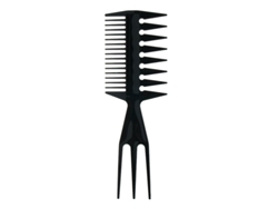 Peine Rizador Antiestático 3 En 1 De Doble Cara Con Dientes Grandes (negro) Para Mujer