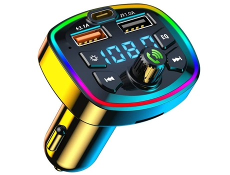 Transmisor FM Bluetooth 5.1 para automóvil, cargador rápido PD&QC3.0, adaptador de radio FM con calidad de sonido de graves mejorada BISBISOUS