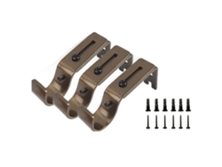 3 Soportes Ajustables Para Barra De Cortina De Hierro Grueso Con Base Y Tornillos.