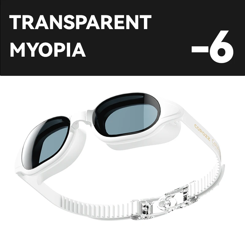 Gafas De Natación Unisex, Antivaho Duradero, Con Protección Uv Y Lentes Graduadas Blancas De 600 Grados.