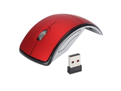 Baoj-2026 Ratón inalámbrico inteligente, delgado y portátil de 2,4 g con receptor USB para ordenador portátil, tableta y oficina (rojo)