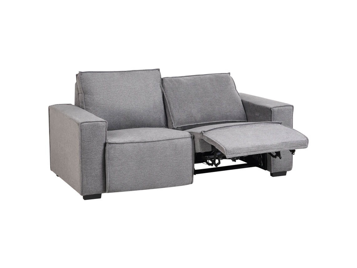 Beliani Nukari Sofá 3 Plazas Poliester Gris 190x92x93