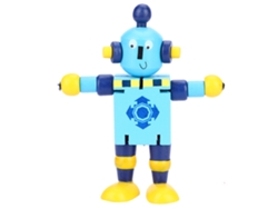 Ats-juguetes Robot De Madera Con Personalidad Bonita Juguetes Educativos Para Niños Niñas (azul)