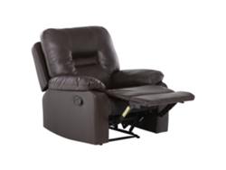 Sillón reclinable BELIANI Bergen de Piel sintética Marrón 85x74x101