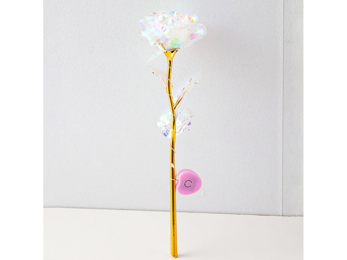 20 rosas artificiales, con lámina de oro de 24k y luz, para fiestas.