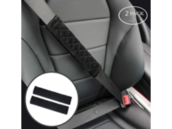 Protectores De Hombros Para Cinturón De Seguridad, Paquete De 2 Unidades, Compatibles Con Todos Los Coches Y Mochilas, Negros.