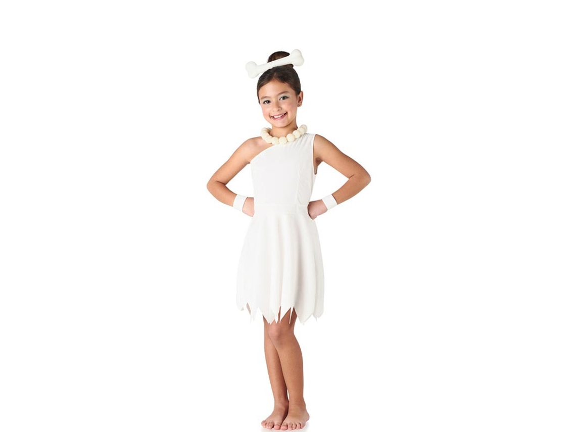 Disfraz de Cavernícola blanco elegante para niña