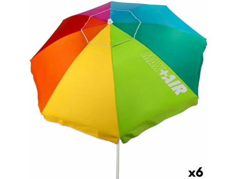 Sombrilla Aktive Multicolor 220 x 215 x 220 cm Acero (6 Unidades)