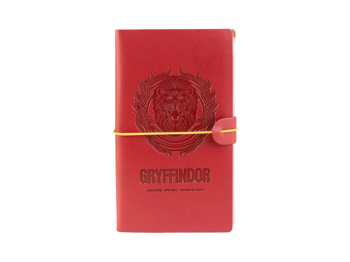 Cuaderno de viaje de Harry Potter Gryffindor de 12 x 19,6 cm con cierre elástico rojo