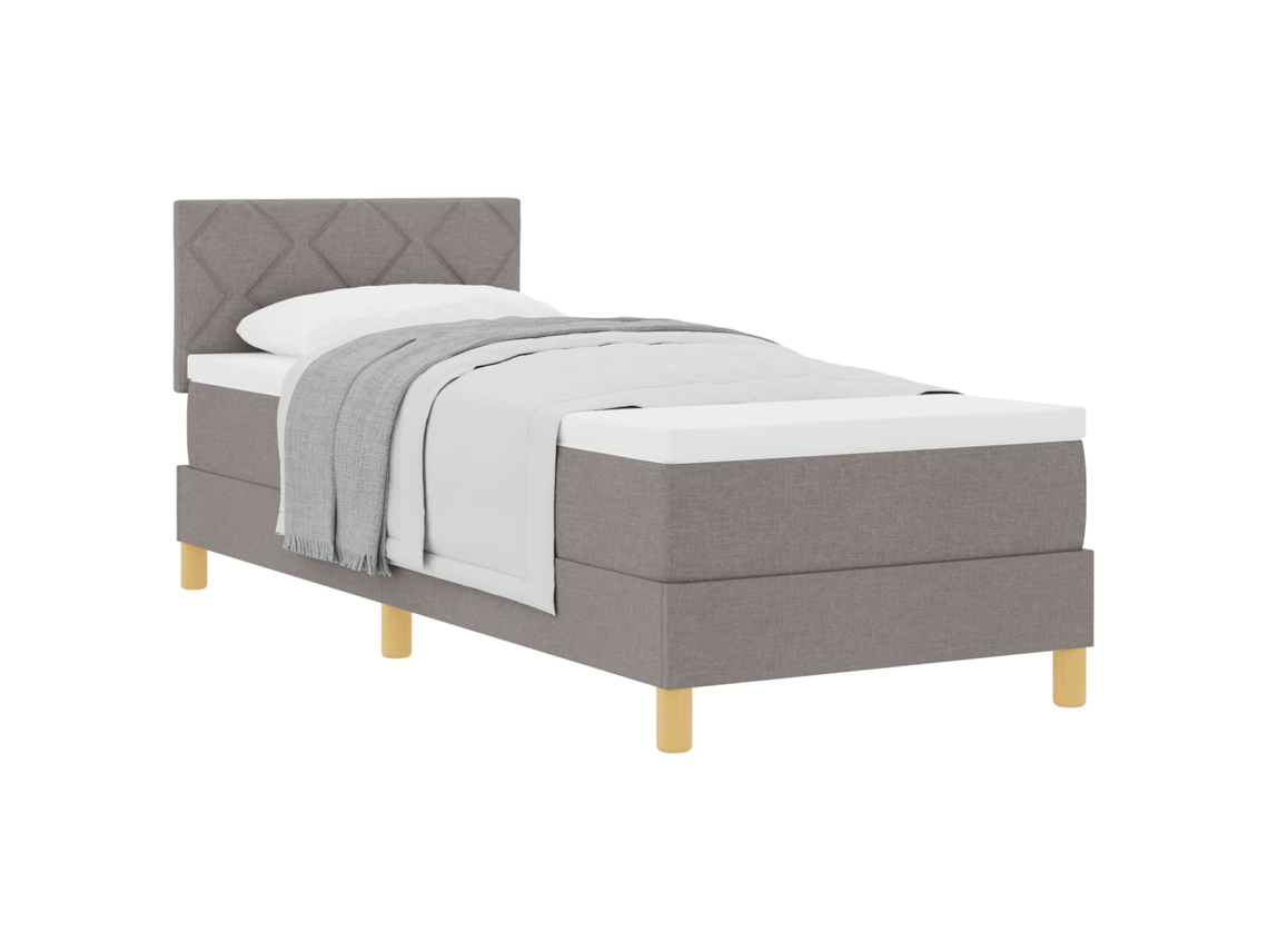 Maison Exclusive - Cama Tipo Box Spring Con Colchón Taupé 80 X 200 Cm Tela