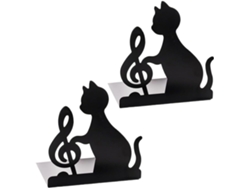 Sujetalibros Antideslizante De Plástico Negro Con Forma De Gato, Práctico Soporte Para Libros Y Revistas.
