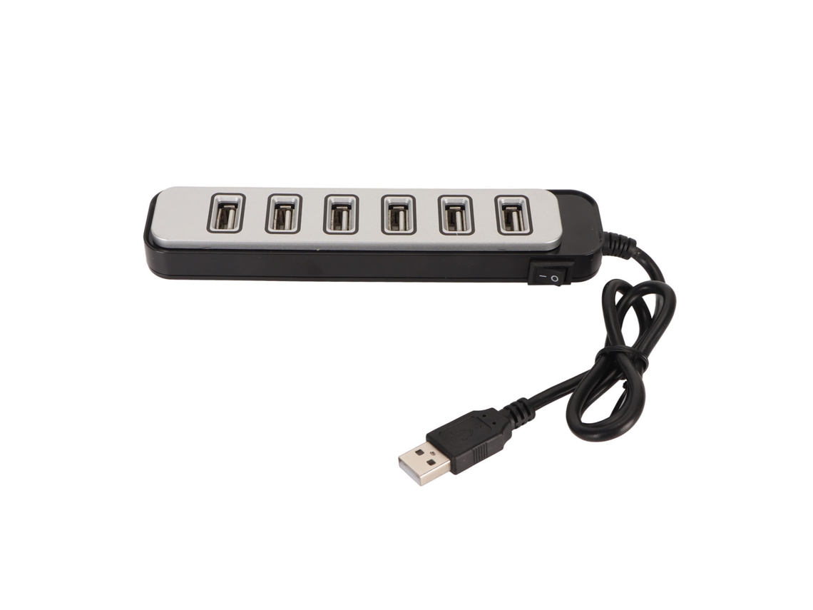 Concentrador Usb De 7 Puertos, Concentrador De Datos Usb De Alta Velocidad Abs Para Portátil Y Pc