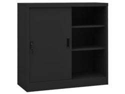Armario de oficina con puerta corredera, 90 x 40 x 90 cm, acero antracita, DKD HOME DECOR