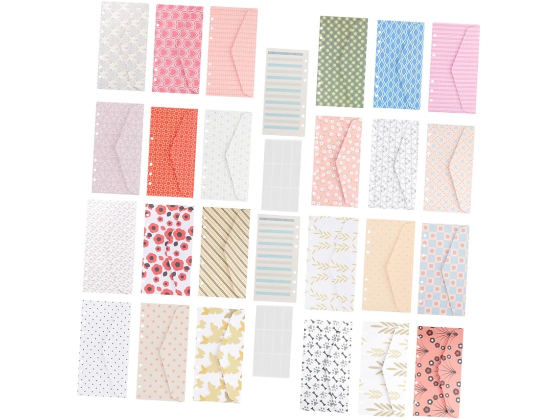 Sobres de hojas sueltas para papel de presupuesto, paquete de 2, papel grueso, carpetas perforadas.