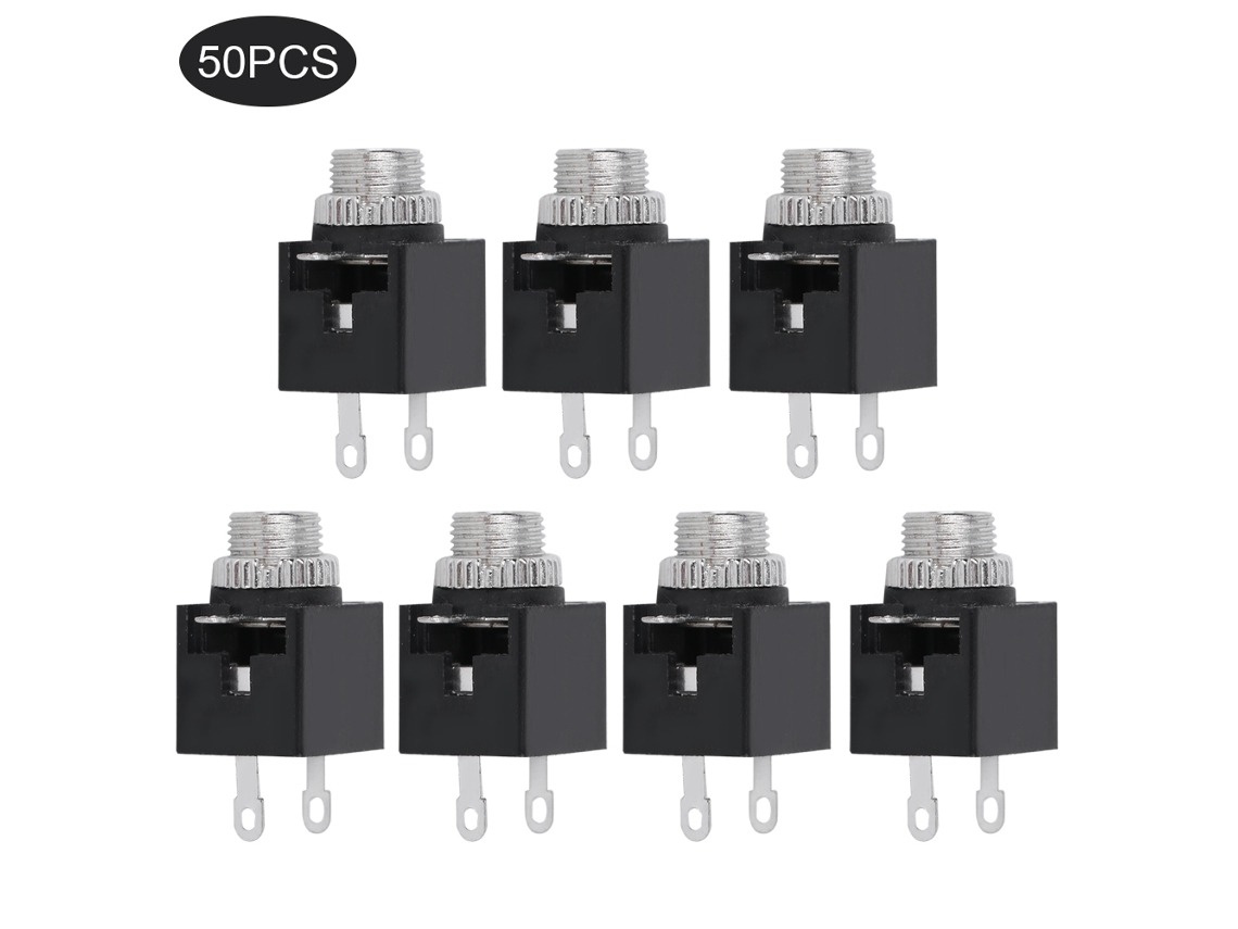 2026-50 Piezas Conector De Audio Jack 3.5mm Dip Con Tuerca Adaptador Terminal Socket Para Panel