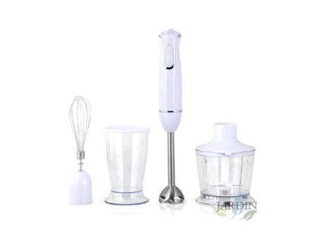 Batidora de Mano + accesorios ORBEGOZO 2 Velocidades + Vaso Medición y Mistura de 600 ml + picador con tapa 500 ml 800W