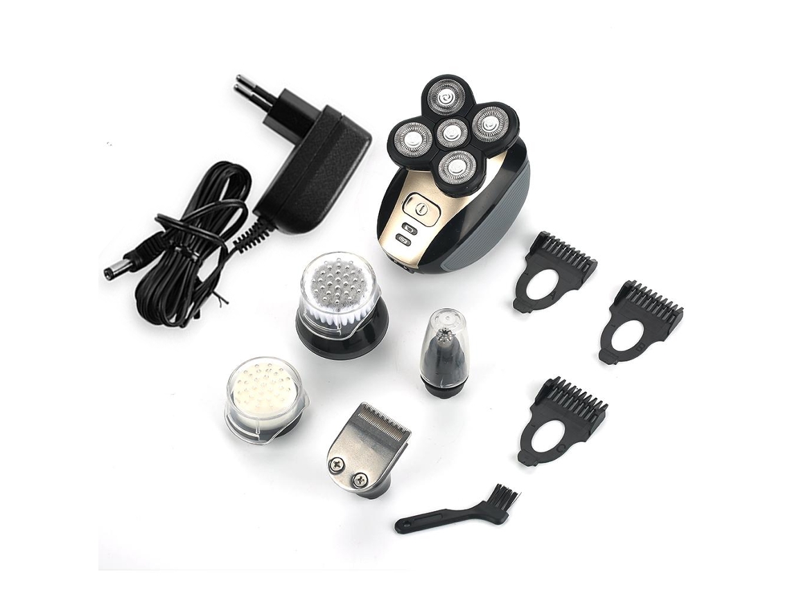 Afeitadora Eléctrica 5 En 1 Con Cabezal Recambiable Y Cepillo De Limpieza Facial Herramienta De Cuidado Para Hombres