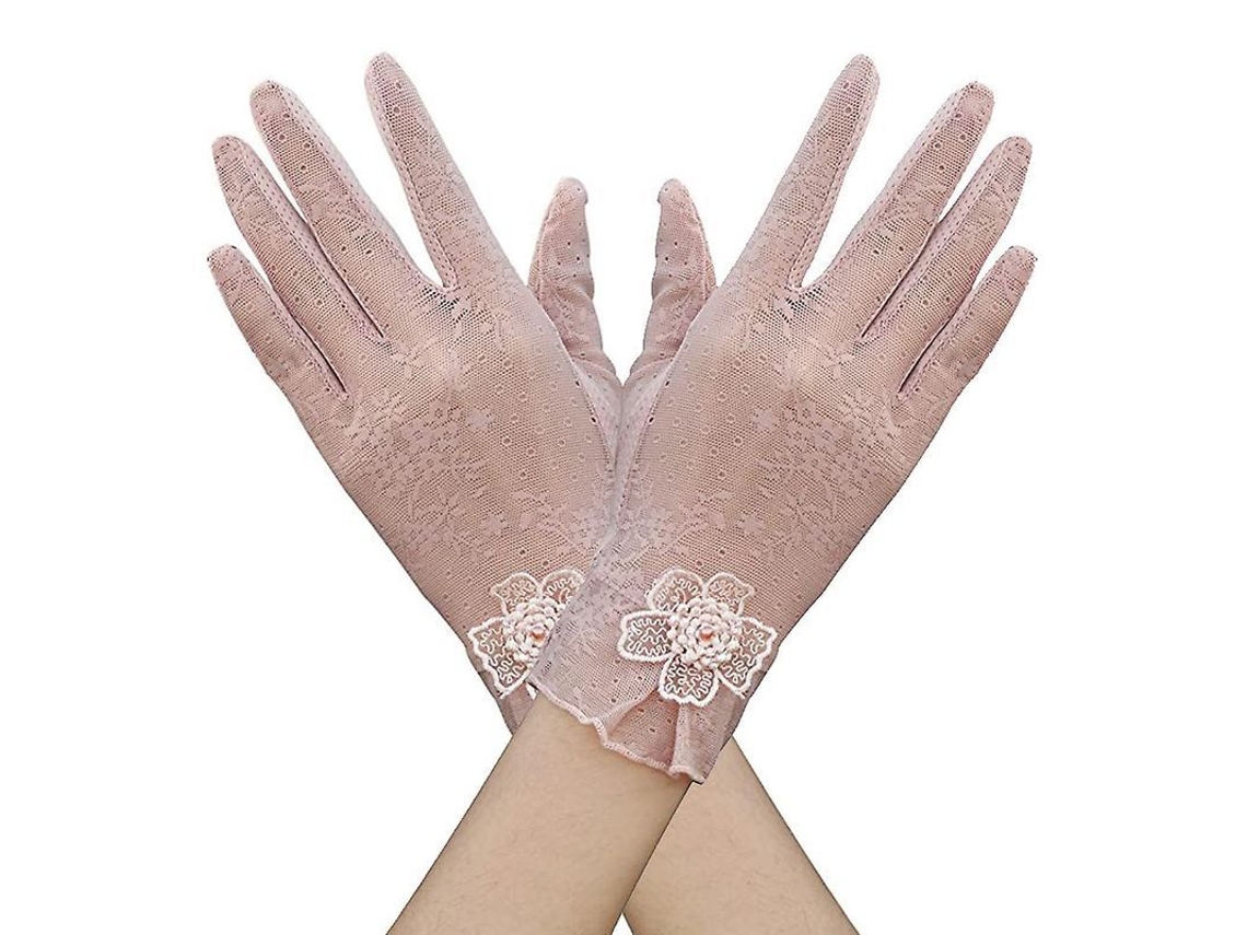Guantes de encaje floral para bodas, ópera, fiestas, primavera/verano, talla de adulto, elásticos, con protección solar y compatibles con pantallas táctiles (modelo 2026).
