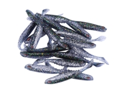 Señuelos De Pesca Artificiales De Silicona, 20 Unidades, Señuelo Blando Con Cola En T, Purpurina Negra