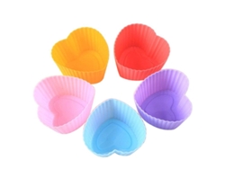 Farfi 5 Moldes De Silicona Antiaderentes Para Assar Magdalenas Com Formas Geométricas Para Cozinha 5 Piezas Coração