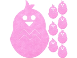 8 Fundas Para Cubiertos Decorativas En Forma De Pollo Para Pascua Para Fiesta Y Decoración De Mesa 16x11cm Rosa