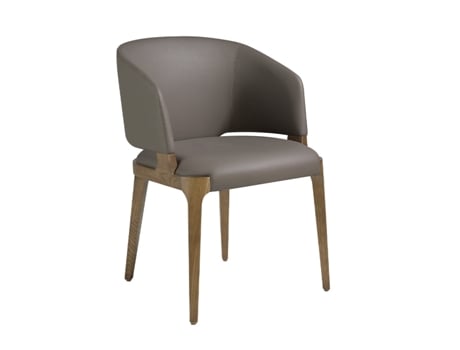 Silla de Comedor ANGEL CERDA (Nogal y Visón - Leatherette - 57 x 58 x 76 cm)