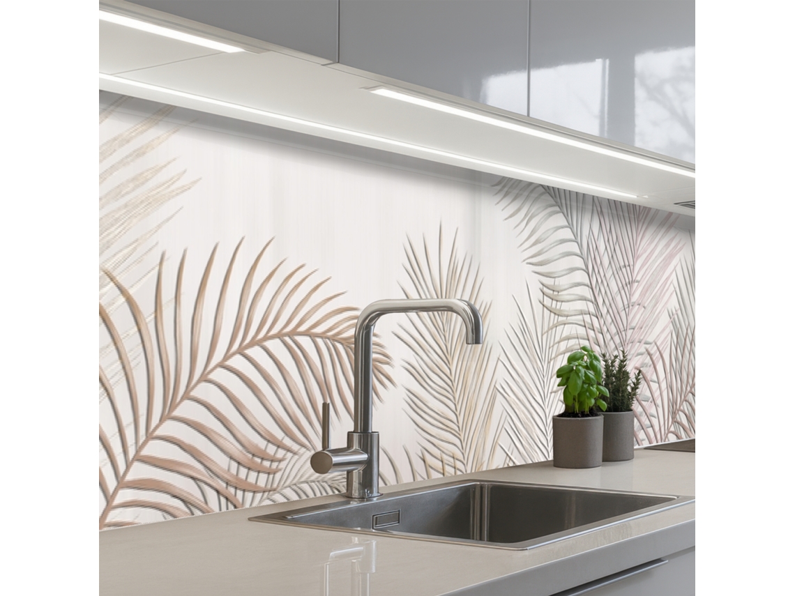Paneles para salpicadero de cocina - Beige - Botánico - Vintage 500x80 cm