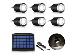 Juego De 6 Focos Solares Led Empotrables Con Clasificación Ip65, 4000k, Para Uso En Exteriores E Interiores, Jardín Y Terraza.