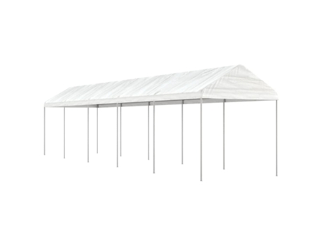 Cenador con techo polietileno blanco 11.15x2.28x2.69 m VIDAXL