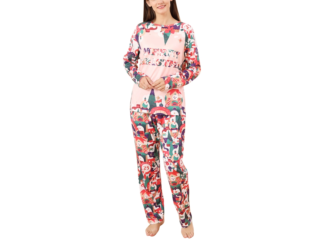 Rebe-pijamas De Natal Para Família Conjunto De Pijamas Noturnos Com Estampa Mulher Tamanho M