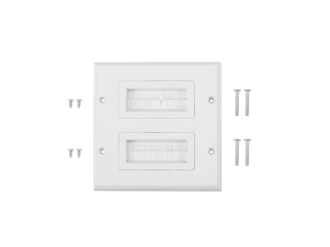 Placa De Pared Con Cepillo Antipolvo De Plástico Para Puertos De Cable, Panel Multimedia Nuevo 2