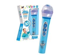 Micrófono Infantil Con Luz Y Canciones Juguete Educativo Azul Rosa Para Niños Azul