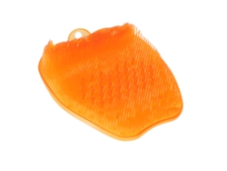 Cepillo De Masaje De Baño De Silicona Suave Color Naranja Con Ventosas