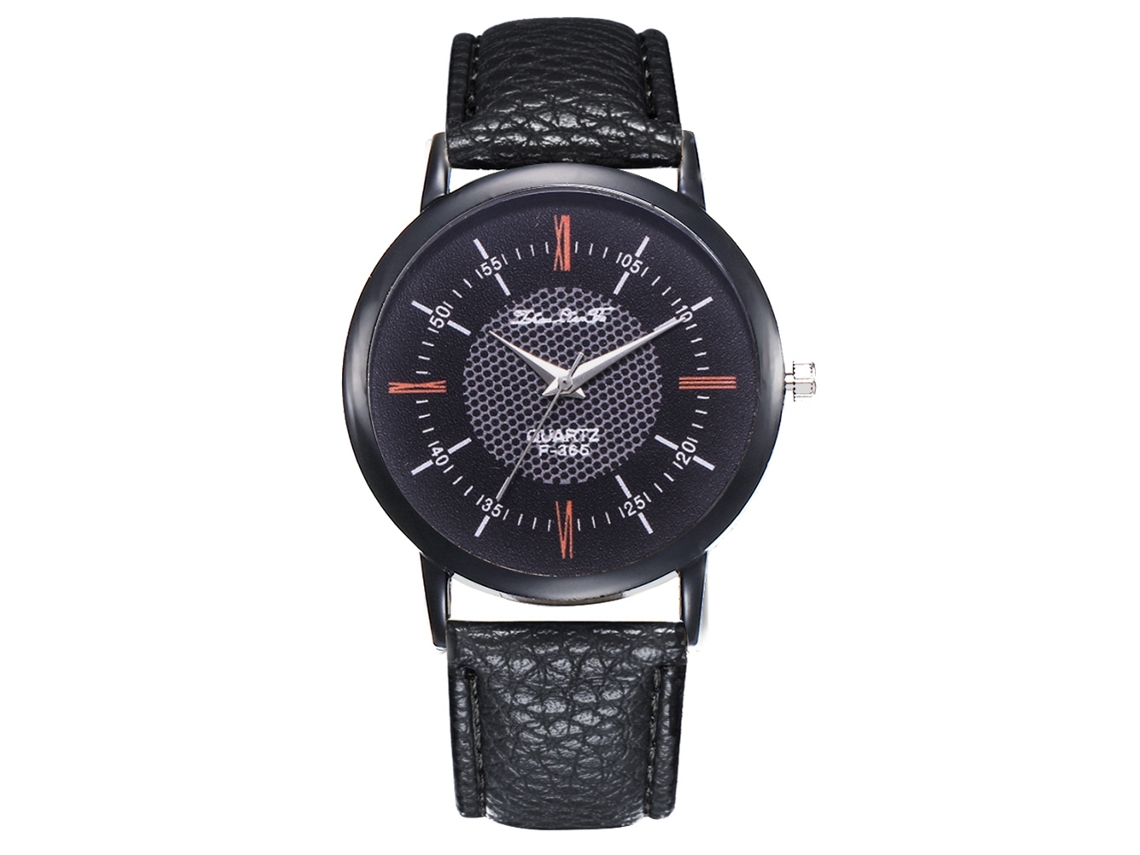Reloj Analógico Unisex Pareja Cuero Pu Negra Pulsera Quartz Empresarial