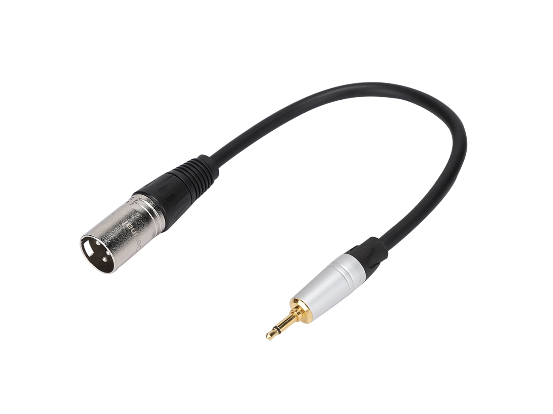 Cable Adaptador Mono Macho De 3,5 Mm A Xlr Macho De 3 Pines Con Baño De Oro, 0,3 M, Pvc Y Aleación De Zinc.