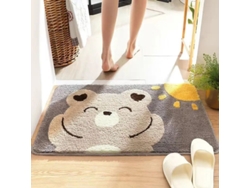 Alfombrilla De Baño Absorbente, Antideslizante Y Lavable A Máquina Con Estampado De Oso, 24l X 16w