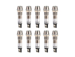 10 Bombillas Indicadoras De 24 V Y 8 Mm Con Carcasa De Acero Inoxidable Verde.