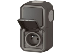 Toma De Corriente Impermeable Pre Cableada Legrand Plexo E Interruptor Bidireccional Antracita