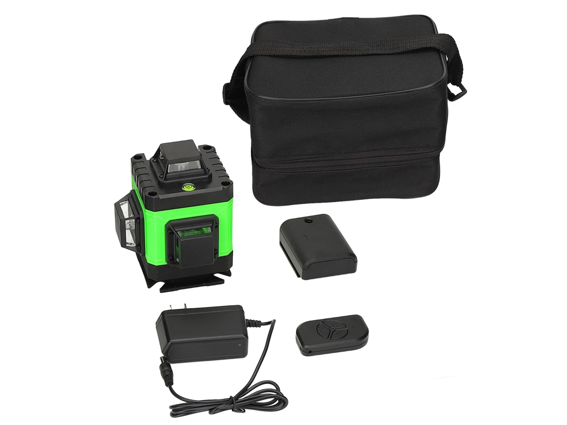 Nivel Láser De 16 Líneas Con Haz Verde, Autonivelante Y Control Remoto Para Uso En Interiores Y Exteriores, 100-240 V