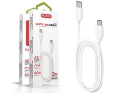Cabo 2m Accetel Cu2207 Para Apple Iphone 17 | 60w Pd - Type-c Branco