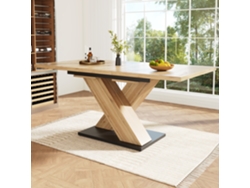 Mesa De Comedor Retráctil 158,5 X 80 Cm - 6 A 8 Personas - Mdf - Natural